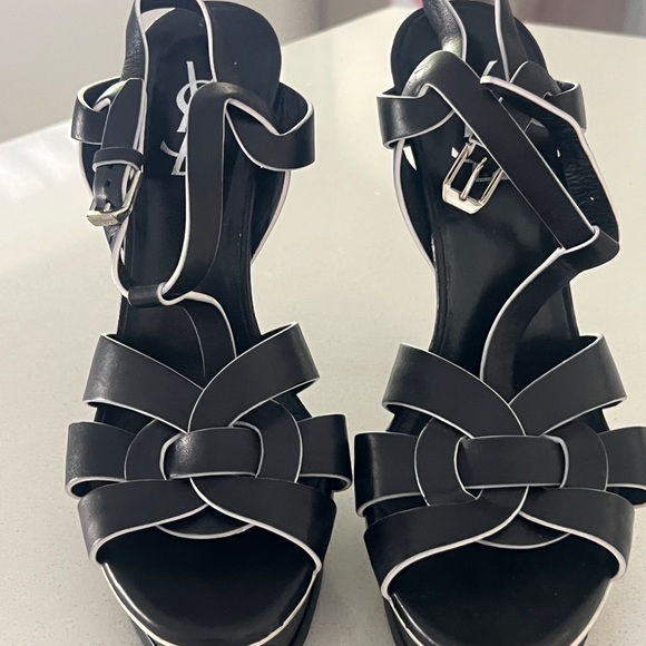 Saint Laurent Black and White Heels - Picture 9 of 12